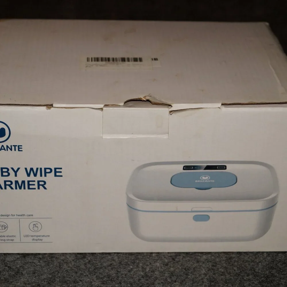 Brillante Baby Wipe Warmer White/Blue LED Temp Display – BDSJ01W-U – NWOB